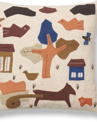 Ferm Living Village Kudde 40x40 Cm - Barnkuddar Ekologisk Bomull Off-White