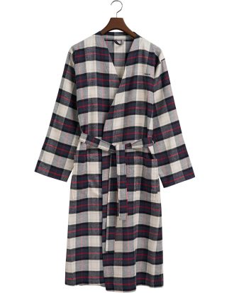 Gant Home Flannel Morgonrock M - Badrockar & tofflor Bomull Hazelwood Beige