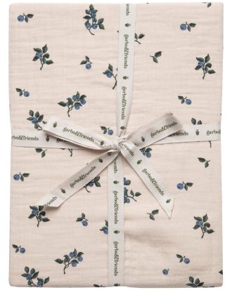 Garbo & Friends Blueberry Muslin Dra-på-lakan 60x120 Cm - Barnsängkläder Bomullsmuslin Sand