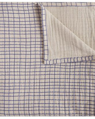 Garbo & Friends Checks Cobalt Muslinfilt 110x110 Cm - Barnfiltar Bomull Koboltblå