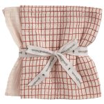 Garbo & Friends Checks Rust Muslinfiltar 2-pack 60x60 Cm - Barnfiltar Bomull Roströd