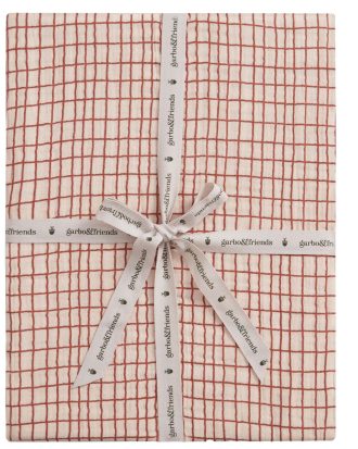 Garbo & Friends Checks Rust Dra-på-lakan Dubbel 160x200 Cm - Underlakan Bomull Roströd