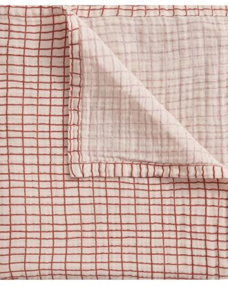 Garbo & Friends Checks Rust Muslinfilt 110x110 Cm - Barnfiltar Bomull Roströd