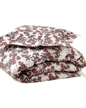 Garbo & Friends Cherrie Blossom Baby Bäddset 70x80 Cm - Barnsängkläder Bomullspercale Vit
