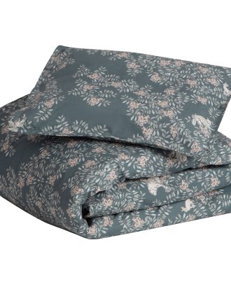 Garbo & Friends Fauna Forest Bäddset 100x140 + 40x45 Cm Junior - Bäddset Bomull Petroleum