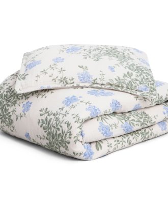 Garbo & Friends Plumbago Bäddset 100x140 + 40x45 Cm - Barnsängkläder Bomullsmuslin Blå