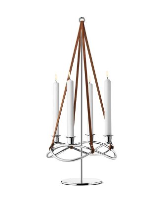 Georg Jensen Season Förlängning För Ljusstake Blank - Ljusstakar Läder Rostfritt Stål