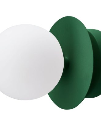 Globen Lighting Art Deco Vägg-/taklampa Grön / - Badrumsbelysning Glas Vit