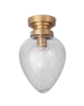 Globen Lighting Juni Ip44 Plafond Slipad//ant. Mässing - Badrumsbelysning Metall Klar