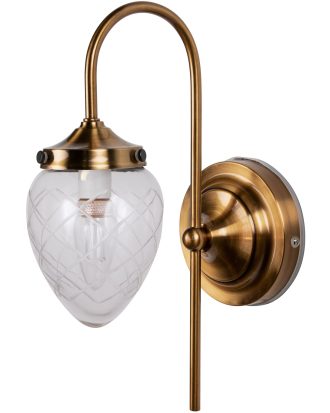 Globen Lighting Juni Vägglampa Ip44 - Badrumsbelysning Glas Klar
