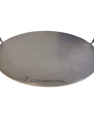 Gourmetstål Stekbord Runt Med Handtag 49 Cm - Grillredskap & Grilltillbehör Stål