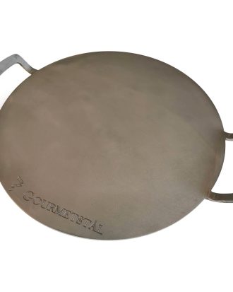 Gourmetstål Stekbord Runt Med Handtag 33 Cm - Grillredskap & Grilltillbehör Stål