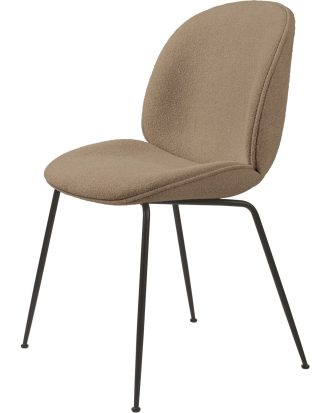 Gubi Beetle Stol Helklädd Ben Svart g2 Li.Bouclé 003 - Stolar Kamelbrun