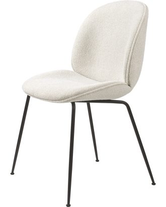 Gubi Beetle Stol Helklädd Ben Svart g2 Li.Bouclé 001 - Stolar Off-White