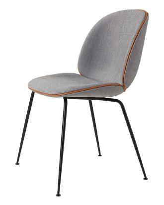 Gubi Beetle Stol Helklädd Conic Base Remix 133 Grå/cognac - Stolar Stål Svart