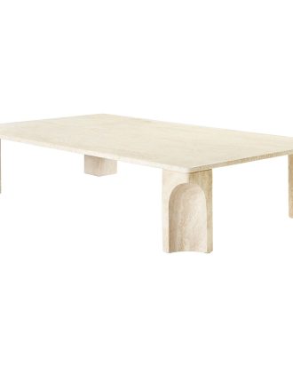 Gubi Doric Soffbord 80x140 Cm - Soffbord Travertin Neutral White