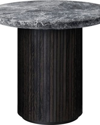 Gubi Moon Loungebord Runt Ø60 x H55 Cm Brunsvart / - Sidobord & Avlastningsbord Marmor Grå Marmor