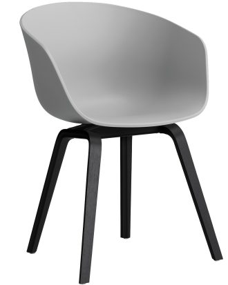 Hay Aac 22 2.0 Karmstol Svartlackad Ek / - Stolar Återvunnen Polypropen Concrete Grey