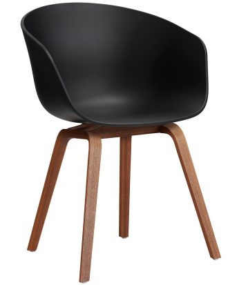 Hay Aac 22 2.0 Karmstol Lackerad Valnöt / - Stolar Återvunnen Polypropen Svart