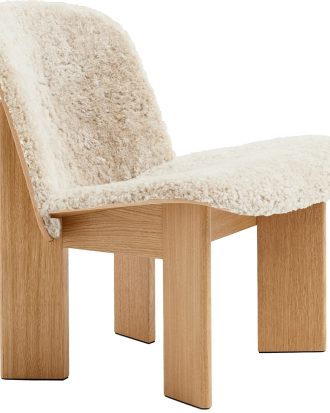 Hay Chisel Loungefåtölj Med Klädd Framsida / Fårskinn Mohawi 21 - Fåtöljer fanér Ek