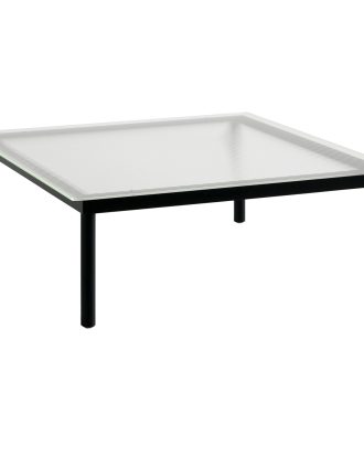 Hay Kofi Soffbord 100x100 Cm Vattenbaserad Lackad / Räfflat Glas - Soffbord Ek Svart