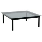 Hay Kofi Soffbord 100x100 Cm Vattenbaserad Lackad / Gråtonat Glas - Soffbord Ek Svart