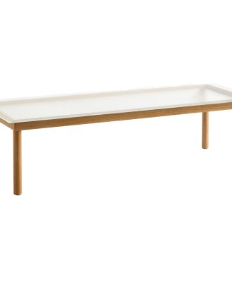 Hay Kofi Soffbord 140x50 Cm Vattenbaserad Lackad / Räfflat Glas - Soffbord Ek