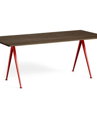 Hay Pyramid 02 Matbord 85x190 Cm Tomato Red / Mörkoljad - Matbord & Barbord Ek Smoked