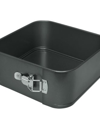 Heirol High Top Springform Fyrkantig Botten 24x24x10 Cm - Springformar Non-stick Beläggning Svart