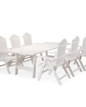 Hillerstorp Bullerö Matgrupp 6 Sittplatser - Matgrupper & Loungegrupper Massiv Furu Vit