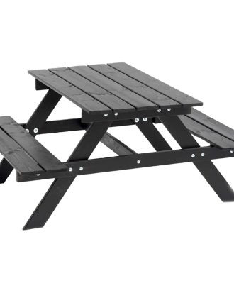 Hillerstorp Picnic Mini Picknickbord 48x90 Cm - Utebord & Trädgårdsbord Massiv Furu Svart