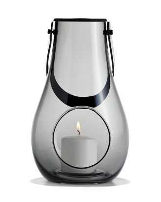 Holmegaard Design With Light Lykta 25 Cm Smoke - Ljuslyktor Munblåst Glas Grå