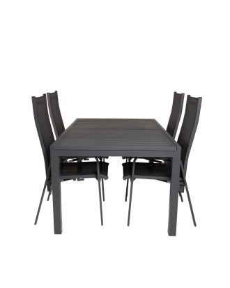 Venture Home - Matgrupp Marbella med 4st matstolar Copacabana - Svart