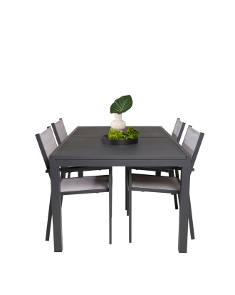 Venture Home - Matgrupp Marbella med 4st matstolar Copacabana - Svart