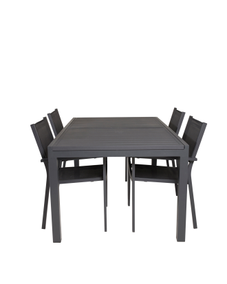 Venture Home - Matgrupp Marbella med 4st matstolar Copacabana - Svart
