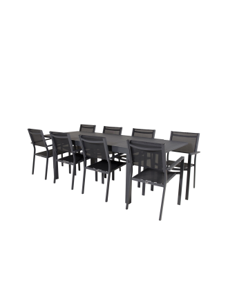 Venture Home - Matgrupp Marbella med 8st stolar Copacabana - Svart