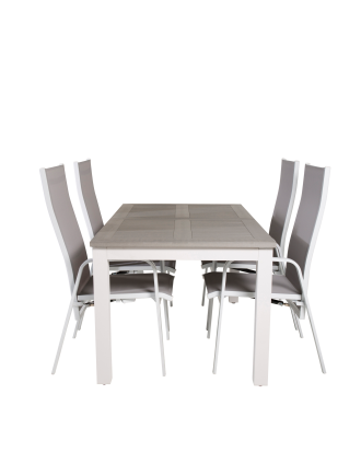 Venture Home - Matgrupp Albany med 4st matstolar Copacabana - Grå