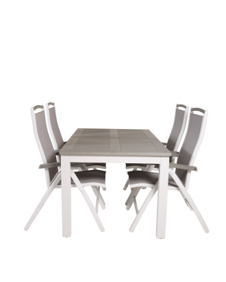 Venture Home - Matgrupp Albany med 4st matstolar Albany - Grå