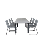 Venture Home - Matgrupp Athena inkl 6st Levis matstolarar - Grå
