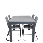 Venture Home - Matgrupp Athena inkl 4st Levis matstolarar - Grå