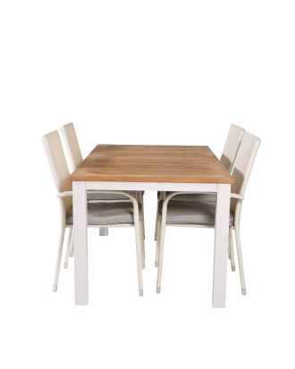 Venture Home - Matgrupp Pila inkl 4st stapelbar Anna matstolar - Natur