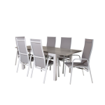 Venture Home - Matgrupp Albany med 6st matstolar Copacabana - Grå
