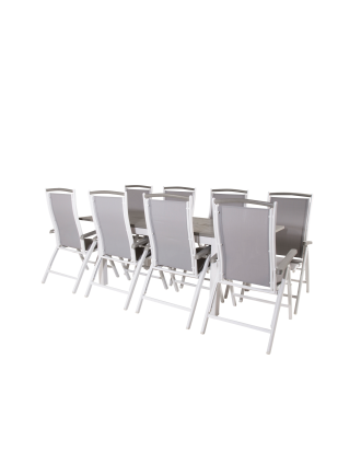 Venture Home - Matgrupp Albany med 8st matstolar Albany - Grå