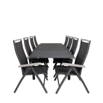 Venture Home - Matgrupp Marbella med 8st matstolar Albany - Svart