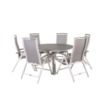 Venture Home - Matgrupp Copacabana med 6st matstolar Albany - Vit