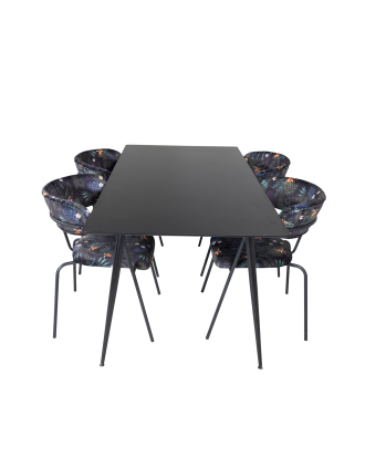 Venture Home - Matgrupp Silar med 4st matstolar Arrow - Svart