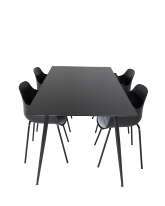 Venture Home - Matgrupp Solhem inkl 4st matstolar Catrine - Svart