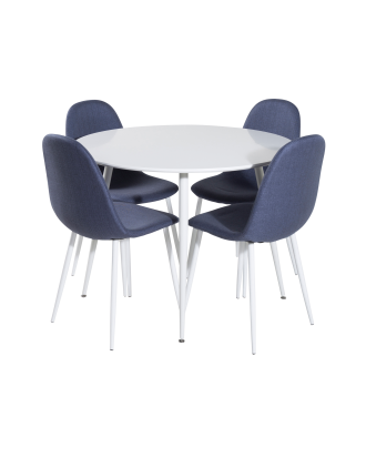 Venture Home - Matgrupp Pia med 4st matstolar Penally - Vit