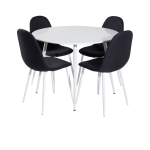 Venture Home - Matgrupp Plaza med 4st matstolar Polar - Vit