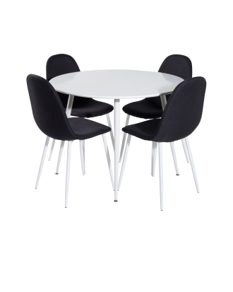 Venture Home - Matgrupp Plaza med 4st matstolar Polar - Vit